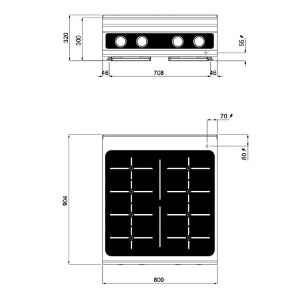 GGM Gastro Commercial Induction Hob - 28kW - Bflex Digital