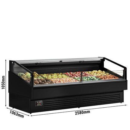 GGM Gastro Commercial Island Chiller - 2580x1063mm - 340 Litres - Open-Top - Black