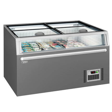 GGM Gastro Commercial Island Freezer - 1454x850mm - 402 Litres - with Baskets - Grey