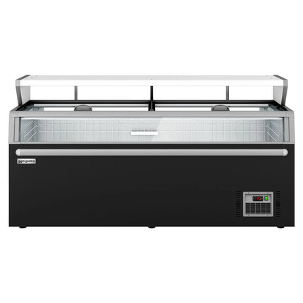 GGM Gastro Commercial Island Freezer - 2104x850mm - 646 Litres - with Baskets - with Dividers - Black