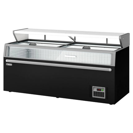 GGM Gastro Commercial Island Freezer - 2104x850mm - 646 Litres - with Baskets - with Dividers - Black