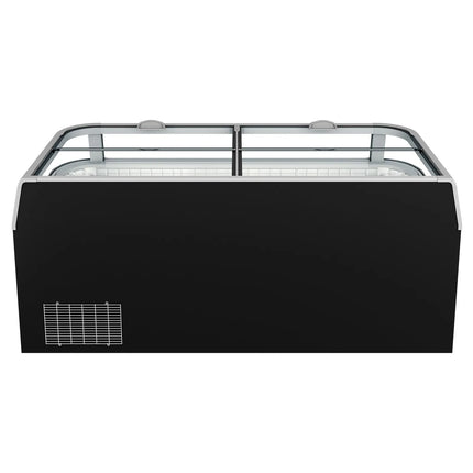 GGM Gastro Commercial Island Freezer - Head Case - 1850x850mm - 523 Litres - with Baskets - with Dividers - Black