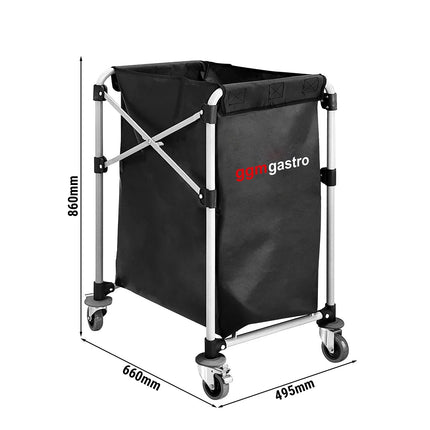GGM Gastro Commercial Linen Trolley - Foldable - 1x 150L - Aluminium frame - Black