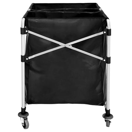 GGM Gastro Commercial Linen Trolley - Foldable - 2x 150L - Aluminium frame - Black