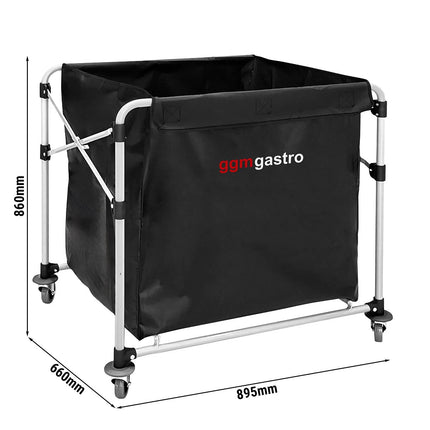 GGM Gastro Commercial Linen Trolley - Foldable - 300L - Aluminium frame - Black