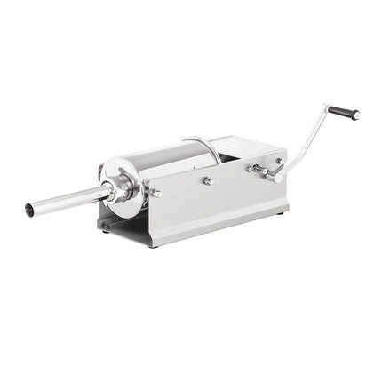 GGM Gastro Commercial  Manual Sausage Stuffer - Horizontal - 5L - Stainless Steel - incl. 4 Stuffing Tubes