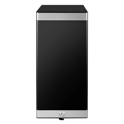GGM Gastro Commercial Milk Fridge for Coffee Machines - 210mm - 9.8 Litres - 1 hinged glass door - LED lighting - digital controller with temperature display - Black - Temperature range 2 to 18 °C