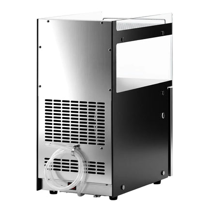GGM Gastro Commercial Milk Fridge for Coffee Machines - 300mm - 15 Litres - 1 hinged glass door - LED lighting - digital controller with temperature display - with milk feed-through - Black - Temperature range 1 to 6 °C