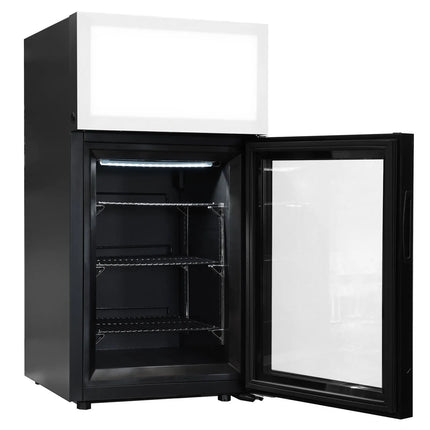 GGM Gastro Commercial Mini Bar Freezer - 460mm - with 1 glass door & advertising display - Black - Glass door