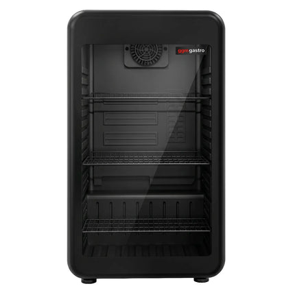 GGM Gastro Commercial Mini Bar Refrigerator - 495mm - 113L - with 1 glass door & reversible hinges - Black - Double-glazed glass door