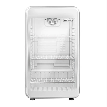 GGM Gastro Commercial Mini Bar Refrigerator - 495mm - 113L - with 1 glass door & reversible hinges - Black/Silver - Double-glazed glass door