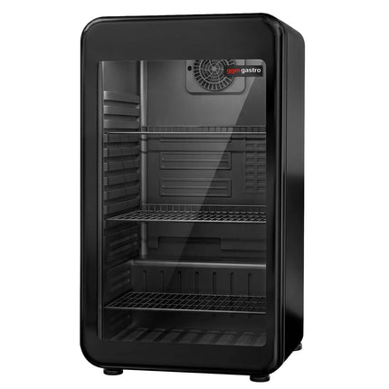 GGM Gastro Commercial Mini Bar Refrigerator - 495mm - 113L - with 1 glass door & reversible hinges - Black - Double-glazed glass door