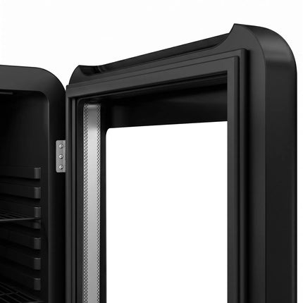 GGM Gastro Commercial Mini Bar Refrigerator - 495mm - 113L - with 1 glass door & reversible hinges - Black - Double-glazed glass door