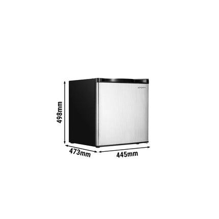 GGM Gastro Commercial Mini Freezer ECO - 445mm - 32L - with 1 door & reversible hinges - Black - Stainless steel door