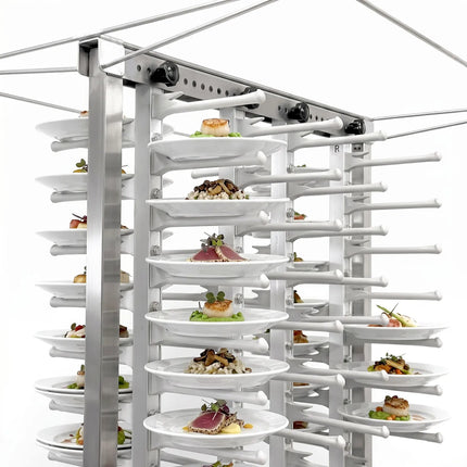 GGM Gastro Commercial Mobile Plate Rack Double-Column - up to 80 Plates - Ø 16-32cm - Banqueting
