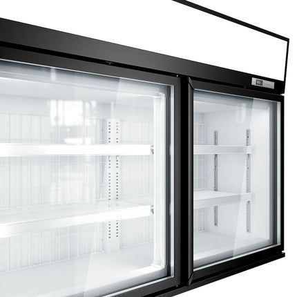 GGM Gastro Commercial multideck display freezer - 1450mm - 232L - with 2 hinged glass doors & 4 shelves - Black