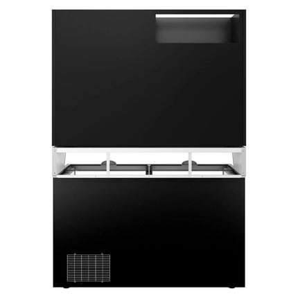 GGM Gastro Commercial multideck display freezer - 1454mm - 232L - with 2 hinged glass doors & 4 shelves - incl. island freezer - Black