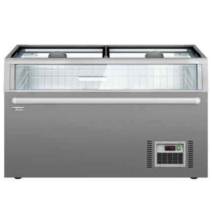 GGM Gastro Commercial multideck display freezer - 1454mm - 232L - with 2 hinged glass doors & 4 shelves - incl. island freezer - Grey