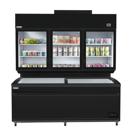 GGM Gastro Commercial multideck display freezer - 2100mm - 1014L - with 6 shelves - incl. island freezer - Black