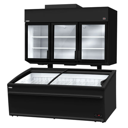GGM Gastro Commercial multideck display freezer - 2100mm - 1014L - with 6 shelves - incl. island freezer - Black