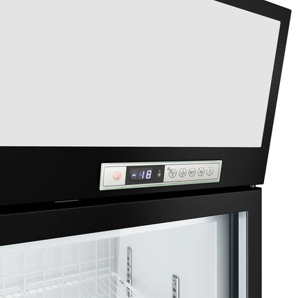 GGM Gastro Commercial multideck display freezer - 2100mm - 346L - with 3 hinged glass doors & 6 shelves - Black