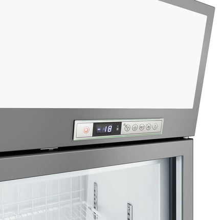 GGM Gastro Commercial multideck display freezer - 2100mm - 346L - with 3 hinged glass doors & 6 shelves - Grey
