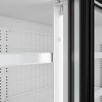 GGM Gastro Commercial multideck display freezer - 2100mm - 346L - with 3 hinged glass doors & 6 shelves - Black