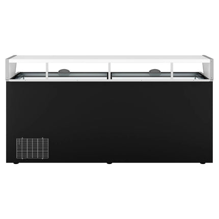 GGM Gastro Commercial multideck display freezer - 2104mm - 992L - with 3 sliding glass doors & 6 shelves - incl. island freezer - Black