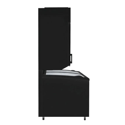 GGM Gastro Commercial multideck display freezer - 2500mm - 1244L - with 4 double‑glazed hinged glass doors & 6 shelves - incl. island freezer - Black
