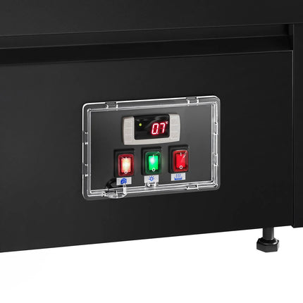 GGM Gastro Commercial multideck display fridge - 1002mm - 440L - with 2 sliding glass doors & 4 shelves - Black