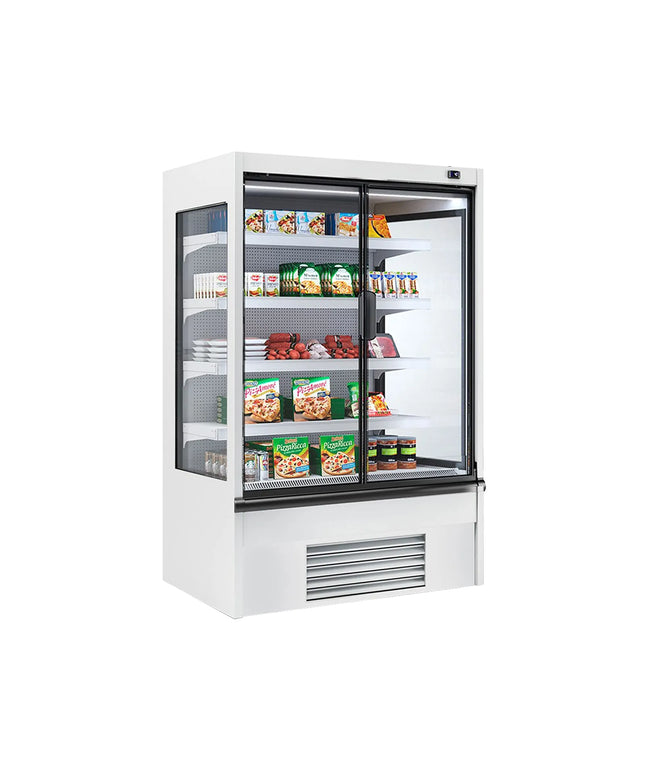 GGM Gastro Commercial multideck display fridge - 1018mm - 341L - with 2 hinged glass doors - White