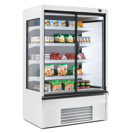 GGM Gastro Commercial multideck display fridge - 1018mm - 341L - with 2 hinged glass doors - White