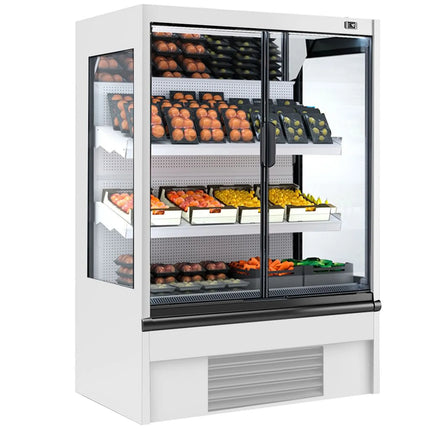 GGM Gastro Commercial multideck display fridge - 1018mm - 528L - with 2 double‑glazed hinged glass doors & 2 shelves - White