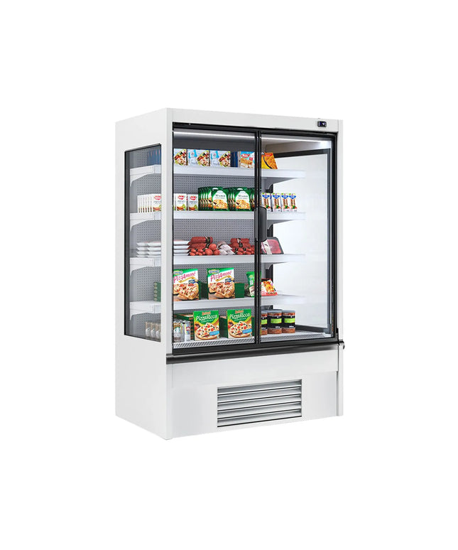 GGM Gastro Commercial multideck display fridge - 1018mm - 602L - with 2 hinged glass doors & 4 shelves - White