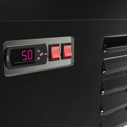 GGM Gastro Commercial multideck display fridge - 1100mm - with 2 hinged glass doors & 4 shelves - Black