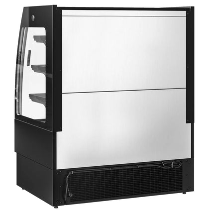 GGM Gastro Commercial multideck display fridge - 1200mm - 380L - with 2 double‑glazed sliding doors & 3 shelves - Black
