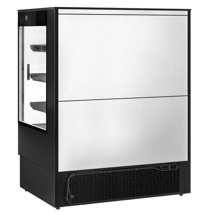 GGM Gastro Commercial multideck display fridge - 1200mm - 390L - 2 double‑glazed sliding doors & 3 shelves - Black