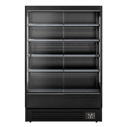 GGM Gastro Commercial multideck display fridge - 1320mm - 595L - with 2 sliding glass doors & 4 shelves - Black