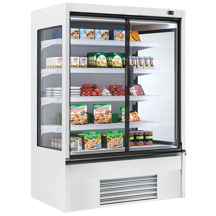 GGM Gastro Commercial multideck display fridge - 1330mm - 711L - with 2 hinged glass doors & 4 shelves - White