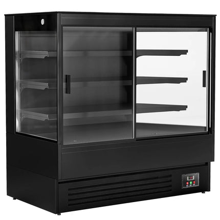 GGM Gastro Commercial multideck display fridge - 1500mm - 493L - with 2 sliding glass doors & 3 shelves - Black