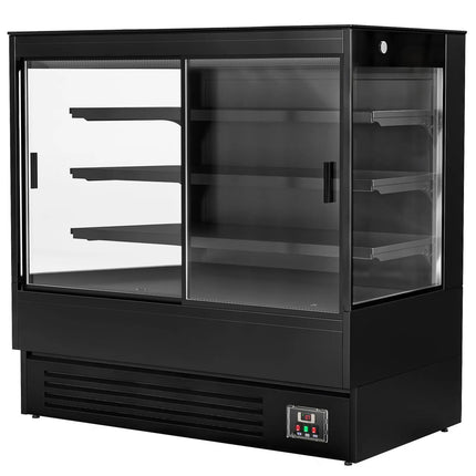 GGM Gastro Commercial multideck display fridge - 1500mm - 493L - with 2 sliding glass doors & 3 shelves - Black