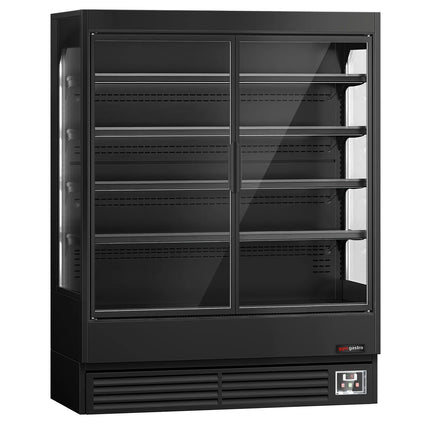GGM Gastro Commercial multideck display fridge - 1524mm - 693L - with 2 hinged glass doors & 4 shelves - Black