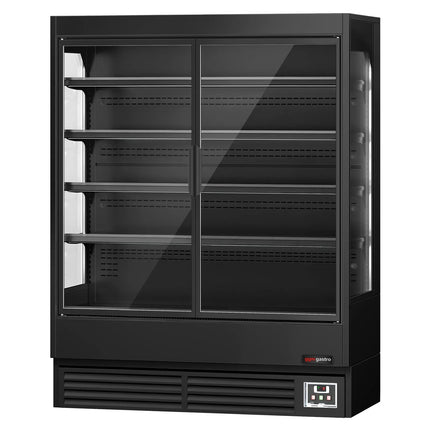 GGM Gastro Commercial multideck display fridge - 1524mm - 693L - with 2 hinged glass doors & 4 shelves - Black