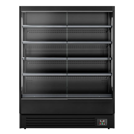 GGM Gastro Commercial multideck display fridge - 1524mm - 693L - with 2 sliding glass doors & 4 shelves - Black