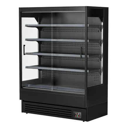 GGM Gastro Commercial multideck display fridge - 1524mm - 693L - with 2 sliding glass doors & 4 shelves - Black