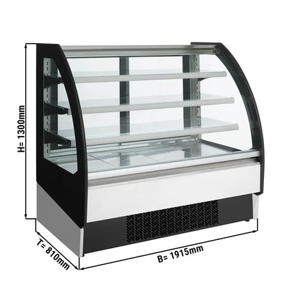 GGM Gastro Commercial multideck display fridge - 1875mm - 548L - with 3 shelves - rear sliding doors - incl. night blind