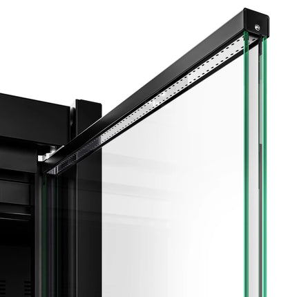 GGM Gastro Commercial multideck display fridge - 1875mm - with 4 hinged glass doors & 5 shelves - Black