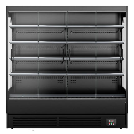 GGM Gastro Commercial multideck display fridge - 1940mm - 893L - with 4 sliding glass doors & 4 shelves - Black