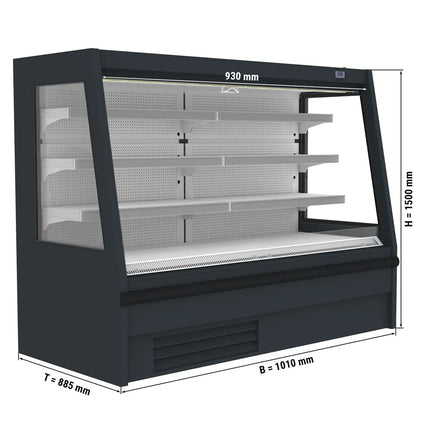 GGM Gastro Commercial multideck display fridge - Open front - 1018mm - 269L - with 3 shelves - incl. night blind