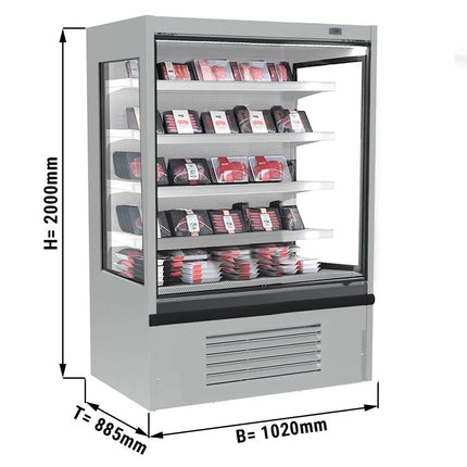GGM Gastro Commercial multideck display fridge - Open front - 1020mm - 602L - with 4 shelves - incl. night blind